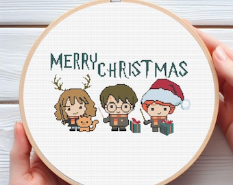 Wizard Christmas Cross Stitch Pattern – Magical Holiday Theme (PDF)
