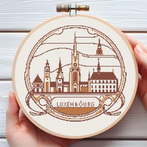 Luxembourg Cross Stitch Pattern - Downloadable Digital Printed PDF Design - Art Nouveau Style