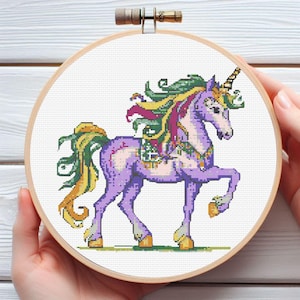 Magical Unicorn Cross Stitch Pattern - Downloadable Digital Printed PDF Design