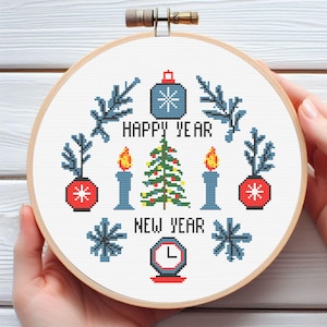 Modèle de point de croix de Noël - conception PDF imprimée numérique téléchargeable