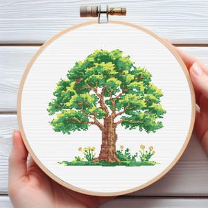 Summer Tree Cross Stitch Pattern - Downloadable Digital Printed PDF Design
