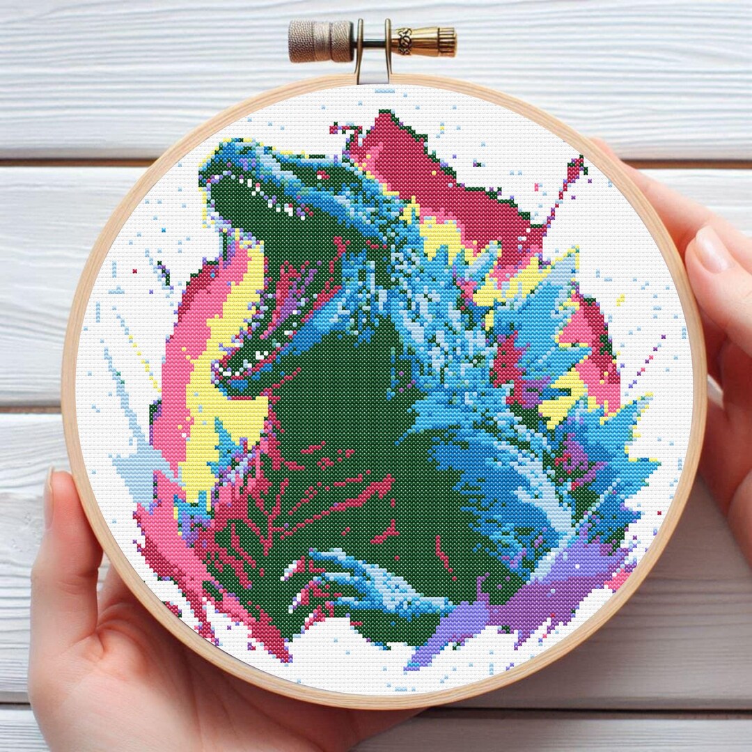 Monster Cross Stitch Pattern - 11 Color Iconic Monster Design - 150x150 ...