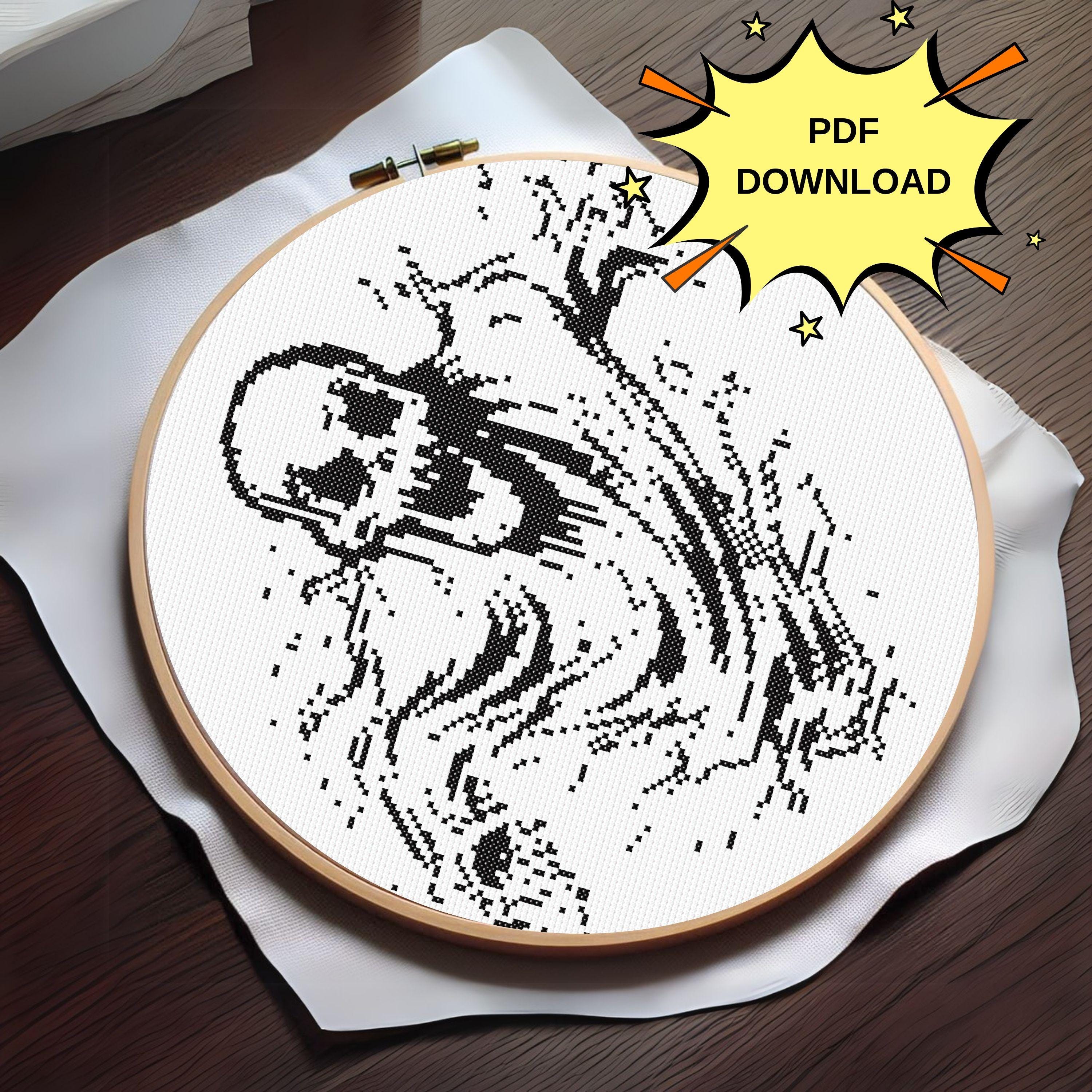 Scary Ghost Cross Stitch Pattern - Downloadable Digital Printed PDF ...
