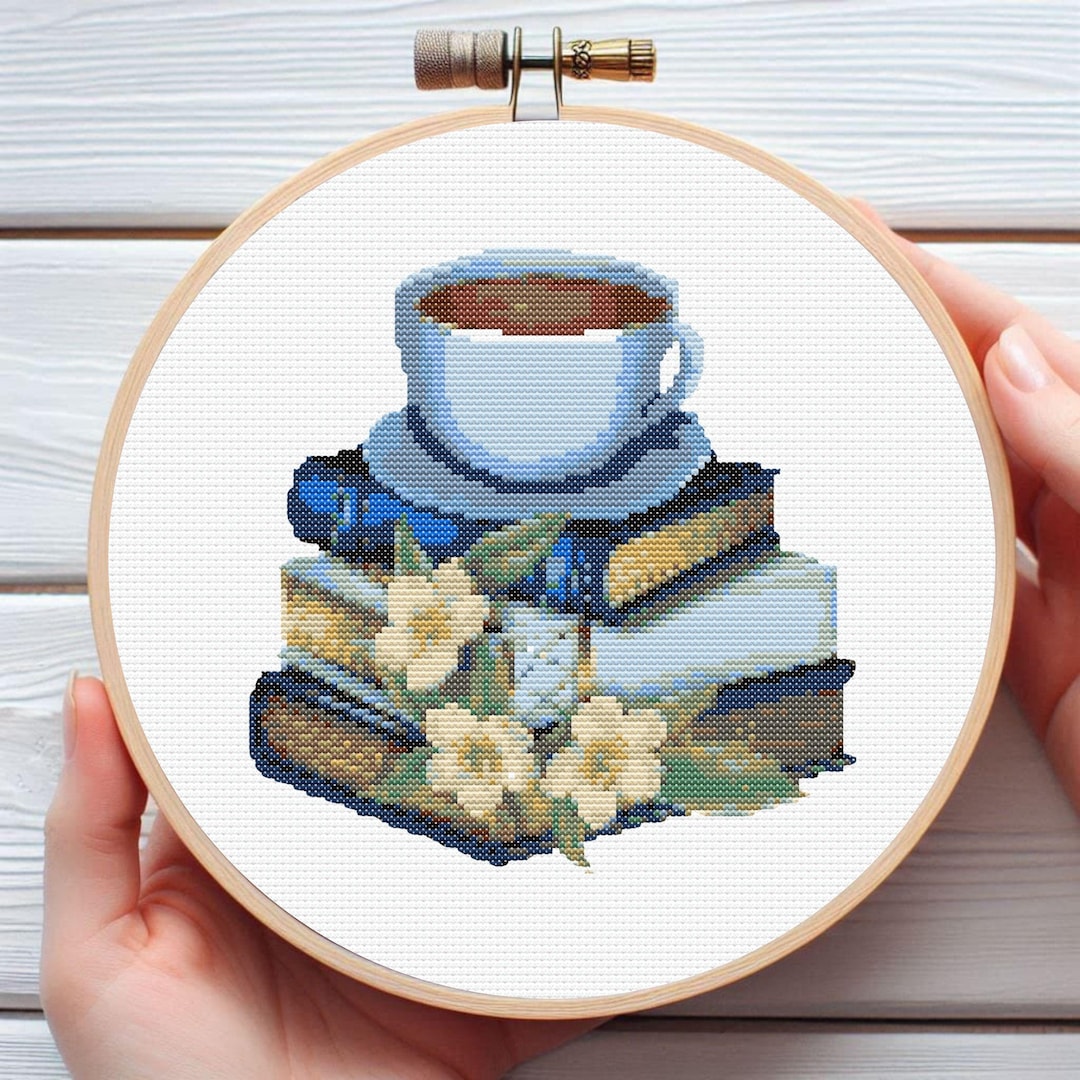 Books and Coffee Cross Stitch Pattern - Cozy Reading & Coffee Lover PDF ...