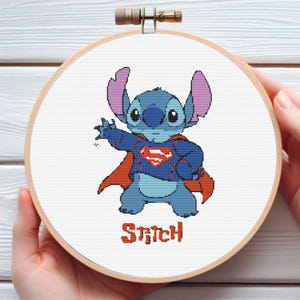 Super Hero Stitch Cross Stitch Pattern - 8 Colors - Quick and Fun Project