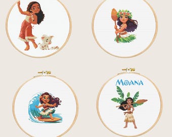 Moana 4 Kreuzstichpackung | Herunterladbares digitales PDF Patterns Design