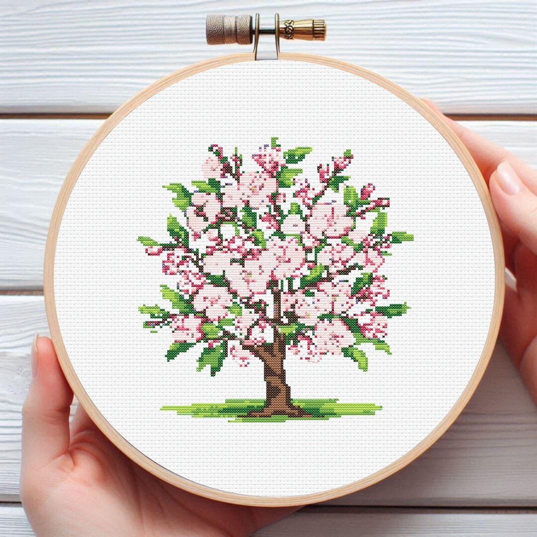 Cherry Blossom Tree in Spring Cross Stitch Pattern - Downloadable ...