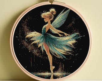 ティンカーベルとシルバーミストのクロスステッチパターン DIY