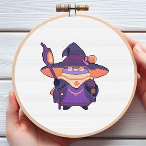 Wizard Frog Cross Stitch Pattern - Downloadable Digital Printed PDF Design