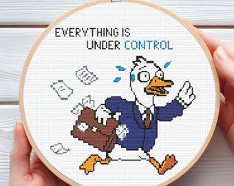 Modèle de point de croix Canard rigolo • Tout est sous contrôle (PDF à télécharger)