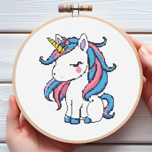 Magical Unicorn Cross Stitch Pattern - Downloadable Digital Printed PDF Design