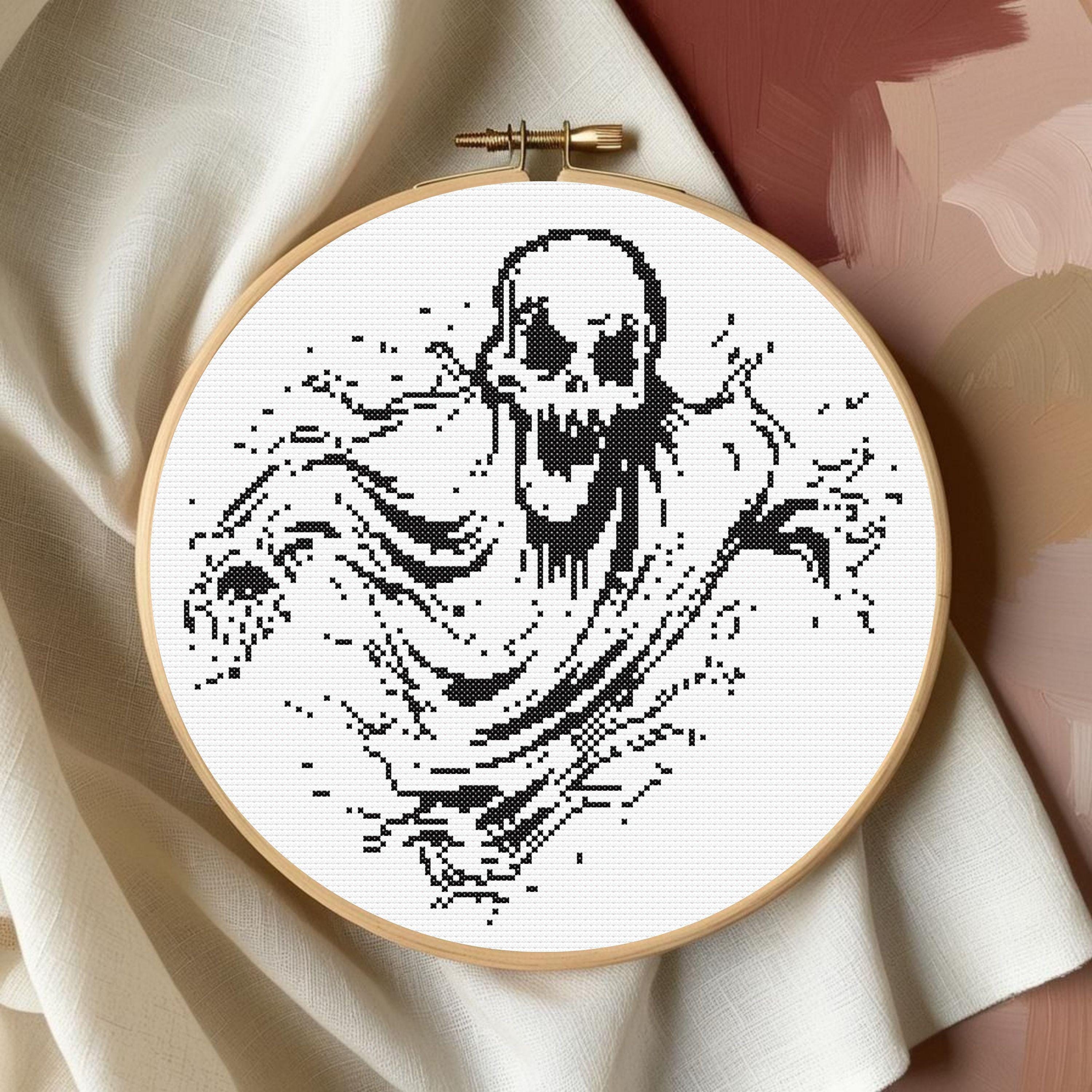 Scary Ghost Cross Stitch Pattern - Downloadable Digital Printed PDF ...