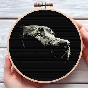 Korsstygnsmönster för Labrador Retriever | Gul labradorhund PDF | Modernt broderi med husdjursporträtt