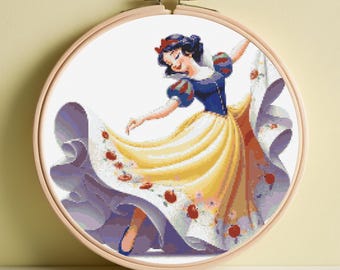 ダンシングプリンセス白雪姫のクロスステッチパターン。