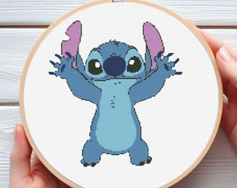 リロ・アンド・スティッチのクロスステッチパターン：初心者向け簡単