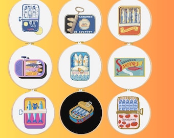 Sardine Cross Stitch Pattern Pack: Nautical Kitchen Theme (PDF)