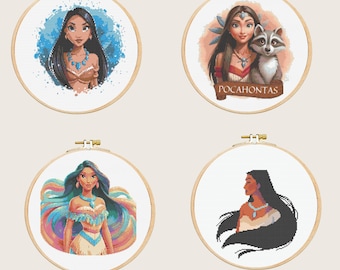 Pocahontas 4 Cross Stitch Pack | Downloadable Digital PDF Patterns