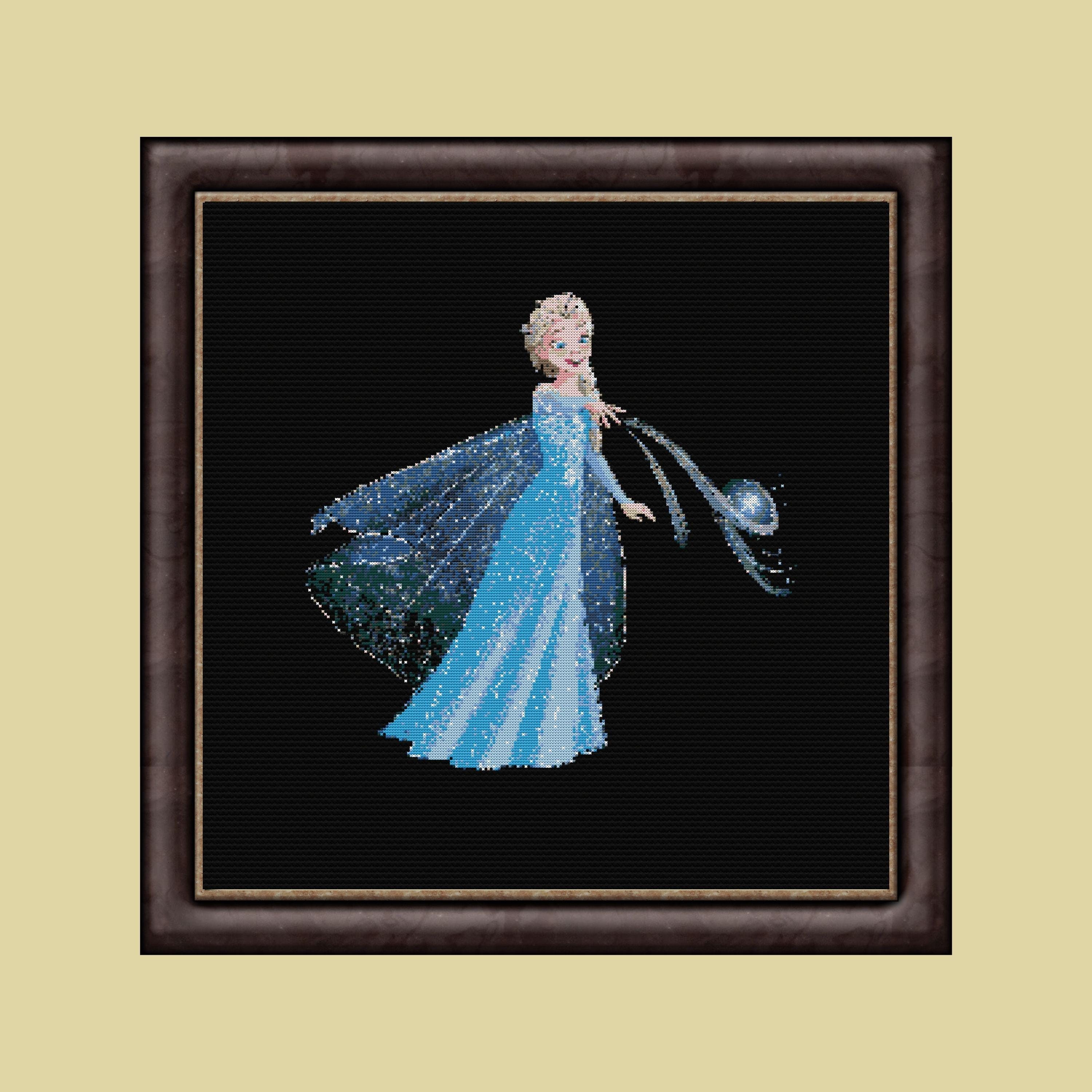 Elsa (frozen) Cross Stitch Pattern - 19 Color Magical Queen