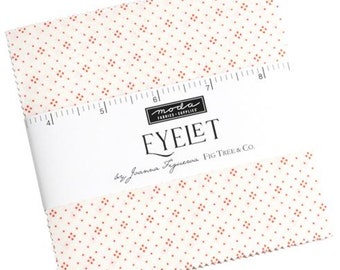 Eyelet Charm Pack by Fig Tree Co. for Moda Fabrics 20488PP 42 5" Fabric Squares