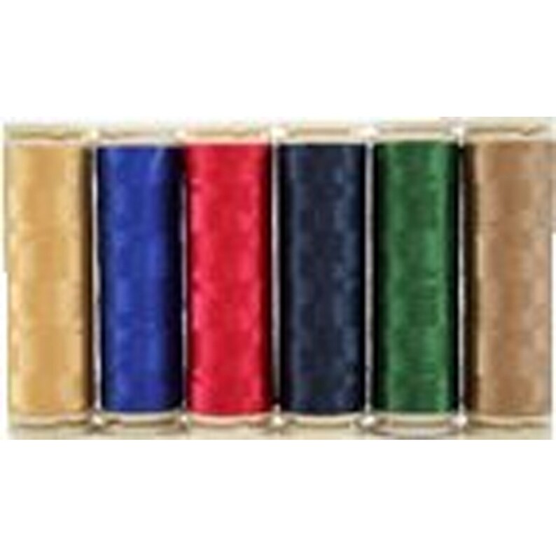 Six 400m Spools Wonderfil Invisafil 100 wt Polyester Thread Set B006