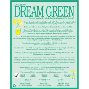 Quilters Dream Craft Green Select Quilt Batting 36&quot; x 46&quot;