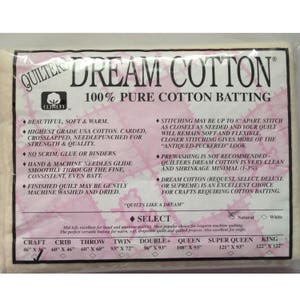 Quilters Dream Craft Natural Cotton Select Quilt Batting 36&quot; x 46&quot;