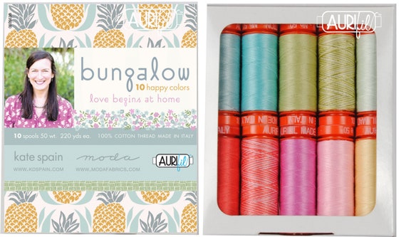 Moda AURIFIL 50wt LORI HOLT Granny Chic Collect 10 SPOOLS 100/% Thread Cotton 220