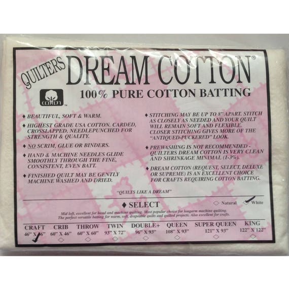 Quilters Dream Cotton Batting Craft Size 46 X 36 