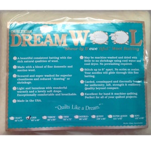 Quilters Dream Crib Wool Quilt Batting 46&quot; x 60&quot;