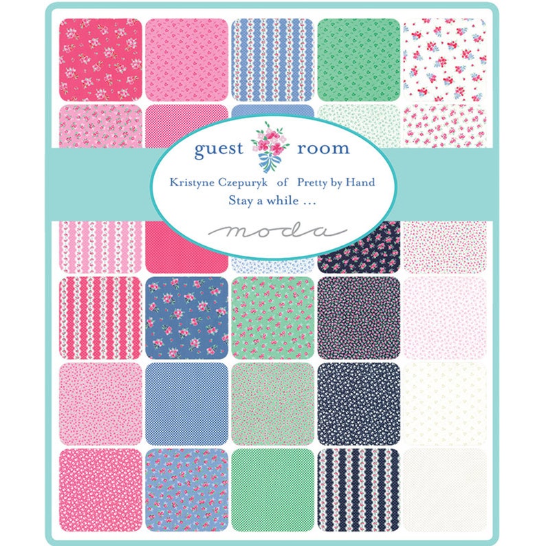 Guest Room Layer Cake by Kristyne Czepuryk for Moda Fabrics 8410LC 42 10 Fabric Squares