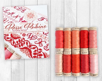 Rosso Rubino Aurifloss 10 6 Strand Spools 18 yds each by Susan Ache SA30RR10