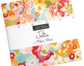 Jolie Charm Pack by Chez Moi for Moda Fabrics 33690PP 42 5" Fabric Squares