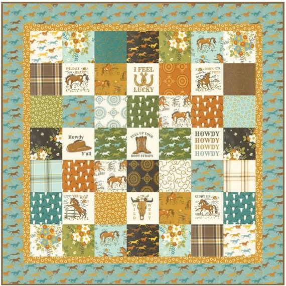 Cowboy Squares Quilt Kit | Featuring Ponderosa by Stacy Iest Hsu