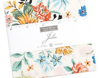 Julia Charm Pack by Crystal Manning for Moda Fabrics 11920PP 42 5" Fabric Squares