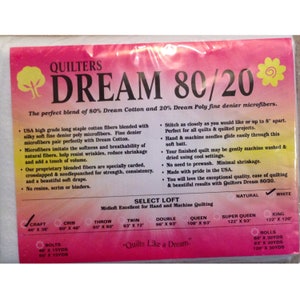 Quilters Dream Craft White 80/20 Blend Select Quilt Batting 36&quot; x 46&quot;