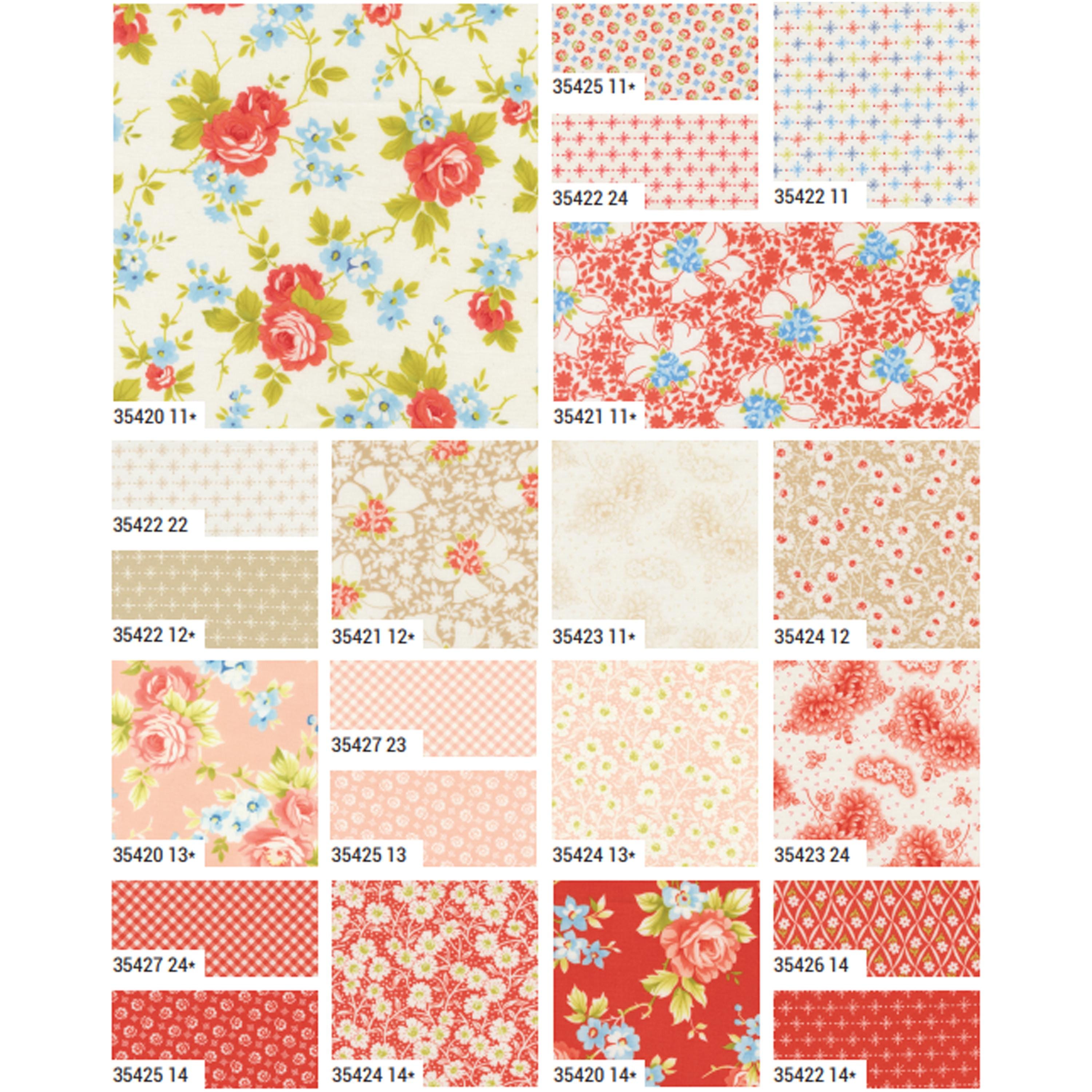 Rosie Jelly Roll by Fig Tree Co. for Moda Fabrics 35420JR 40 2.5" X 42 ...