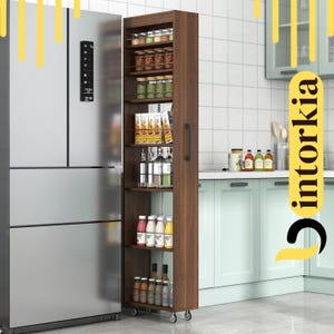 Pull Out Narrow Organizer | 7 Tier Slim Storage Shelf for Small Space Solution