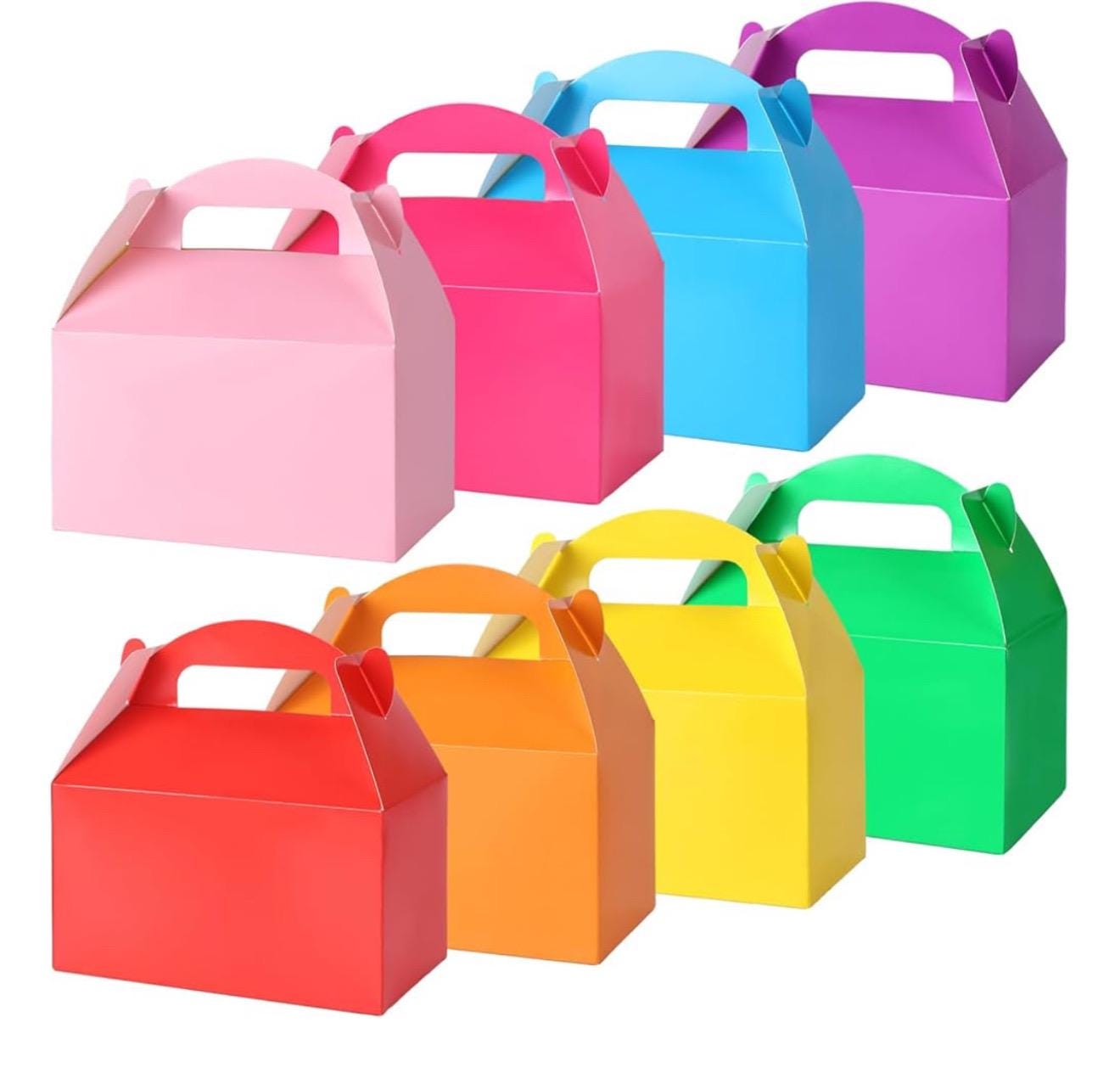 Personalized Party Favor Treat Boxes with Handle for Baby Shower,Birthday,Bridal Shower,Wedding,Candy,Gift All Occasion,Small Gable Boxes