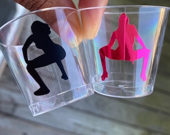 Birthday Decorations, Twerk Party, Birthday Shot glasses, 25th, 30th, 35th, 45th,