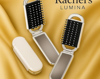 Mini Hair Brush Folding Mirror Compact Travel Comb for Women Small Portable Massage Hair Brush Gift for Her