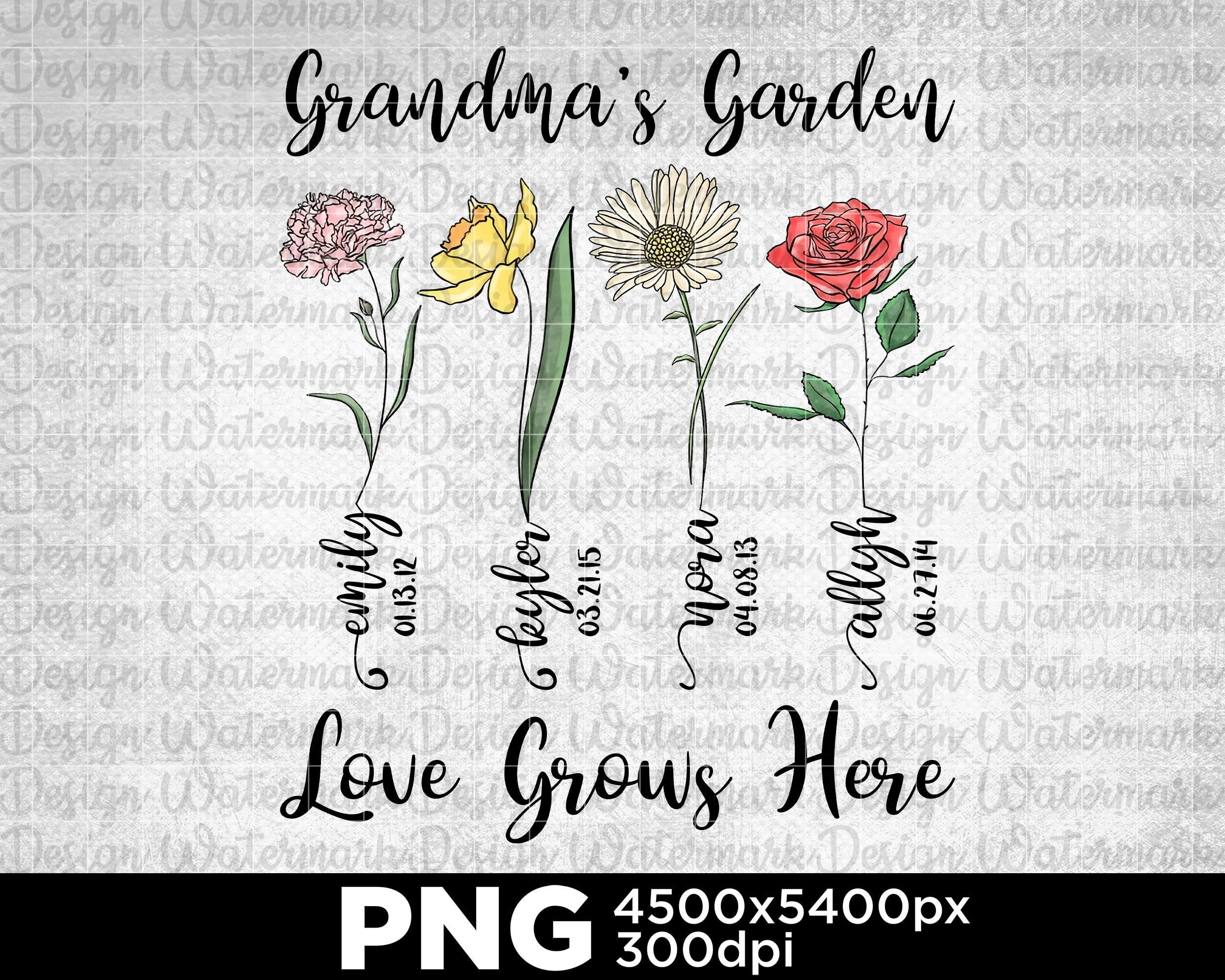 Custom Grandma's Garden Birth Flower PNG Grandkids Etsy Canada