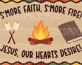 S'MORE Banner , Jesus and S'mores, Fall Festival, Faith Banner, Church Decor, Trunk or Treat