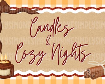 Candles and Cozy Night Fall Banner Template