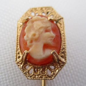 Vintage Gold Filled Cameo Stick Pin