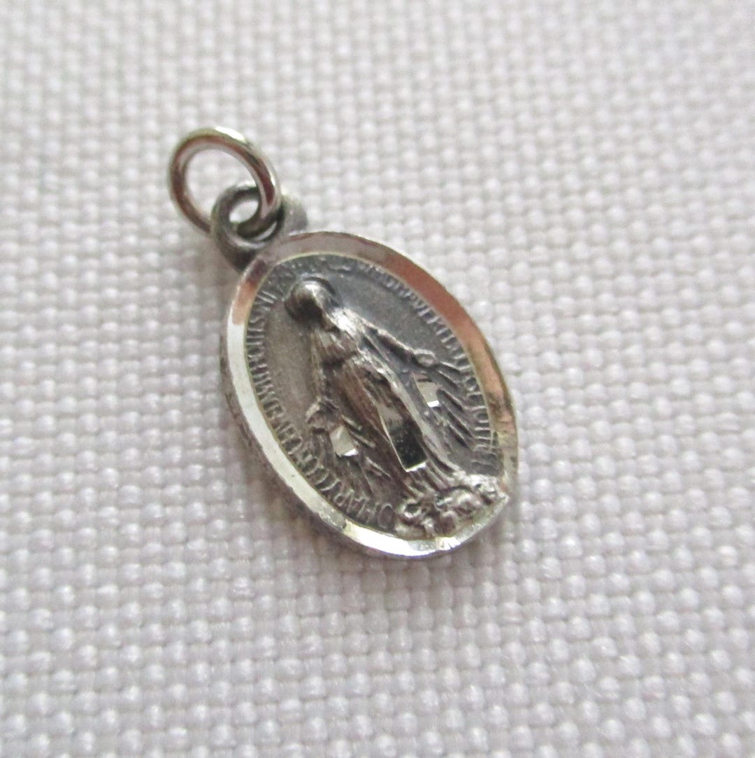 Vintage Sterling Silver Tiny Miraculous Medal for Wristwatch or ...
