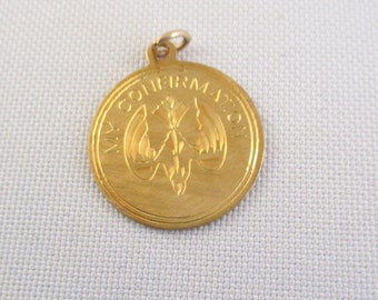 Vintage Gold Filled Confirmation Charm Pendant
