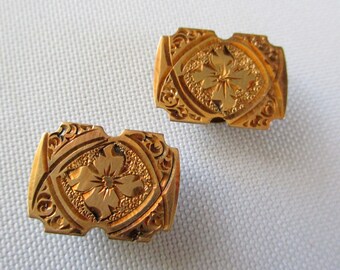 Vintage Victorian Engraved Cuff Buttons