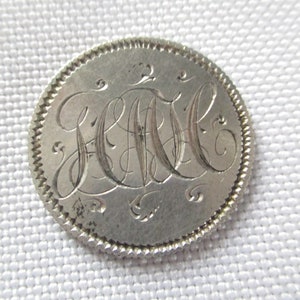 Vintage 1873 Seated Liberty Initial Monogram Love Token Coin