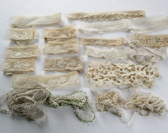 Vintage Lace Trims 20 Pieces for Repair or Repurposing