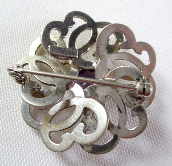 Vintage Brooch Symmetalic Sterling Silver and 1/2… - image 5